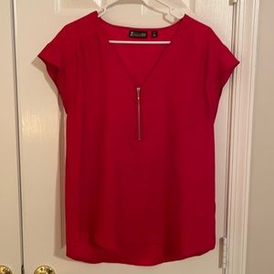Flowy Red New York & Company Blouse Medium